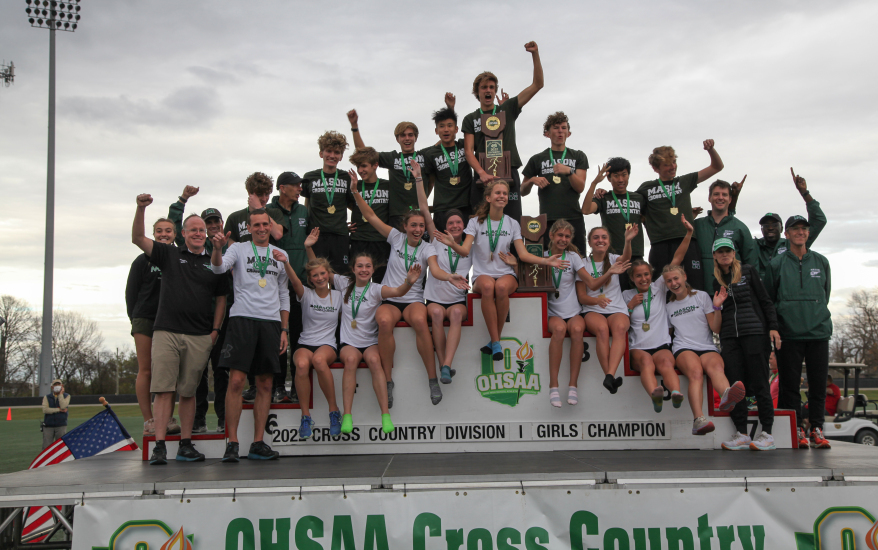 kids on award steps with medals and trophies