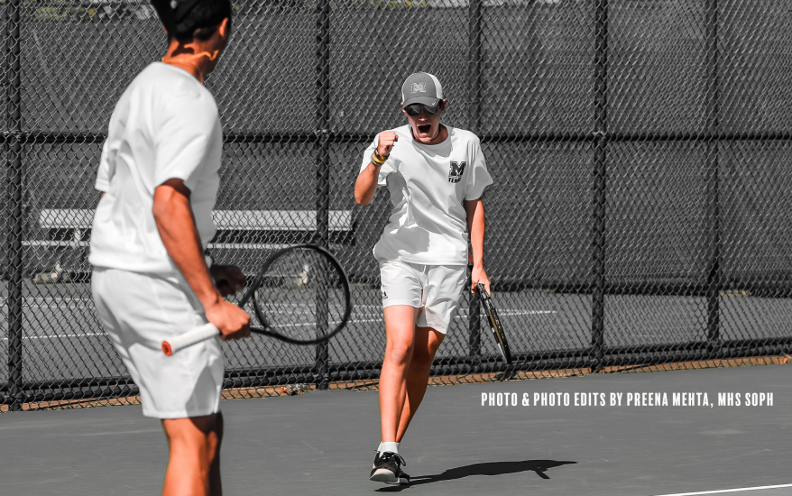 Boys playing tennis