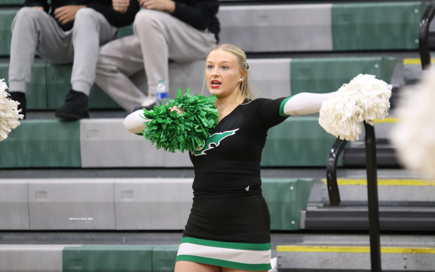 girl shaking pompoms