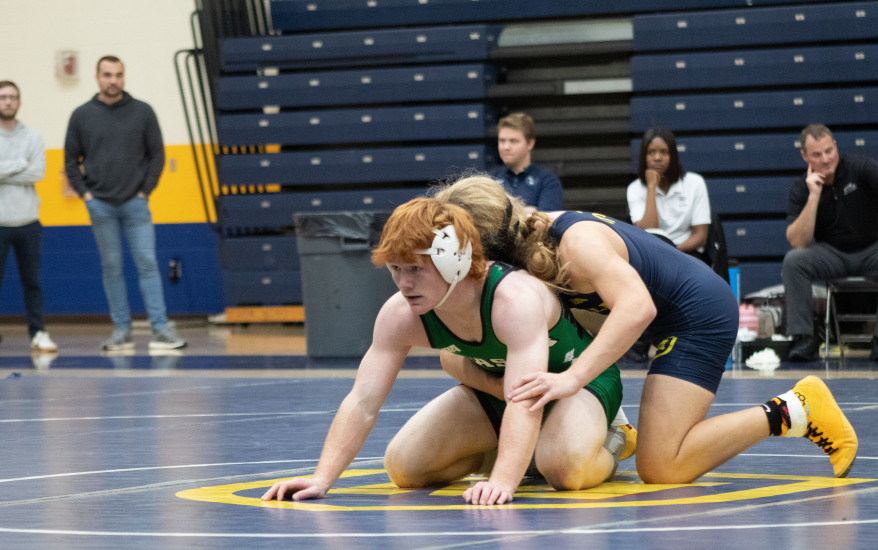 two students wrestling